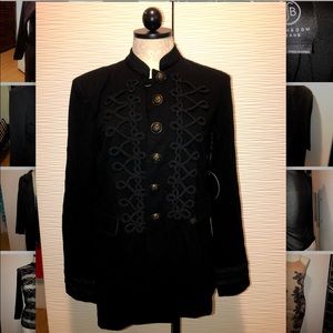 Black blazer, captain styled designs